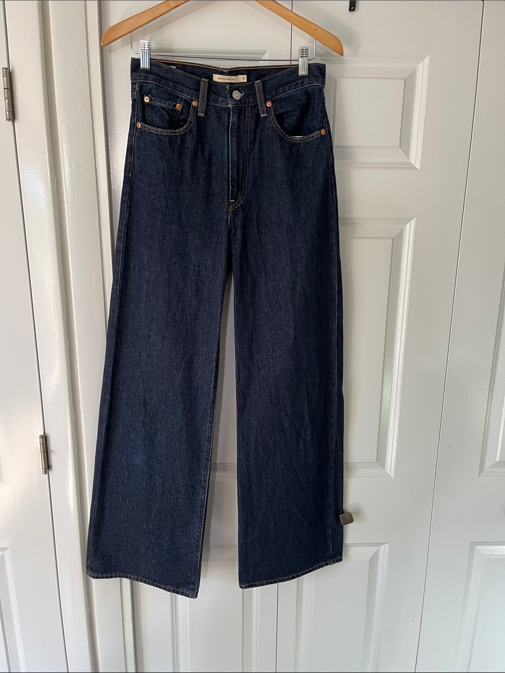 Levi's Dark Blue Ribcage Wide-Leg Women's Jeans 27x31